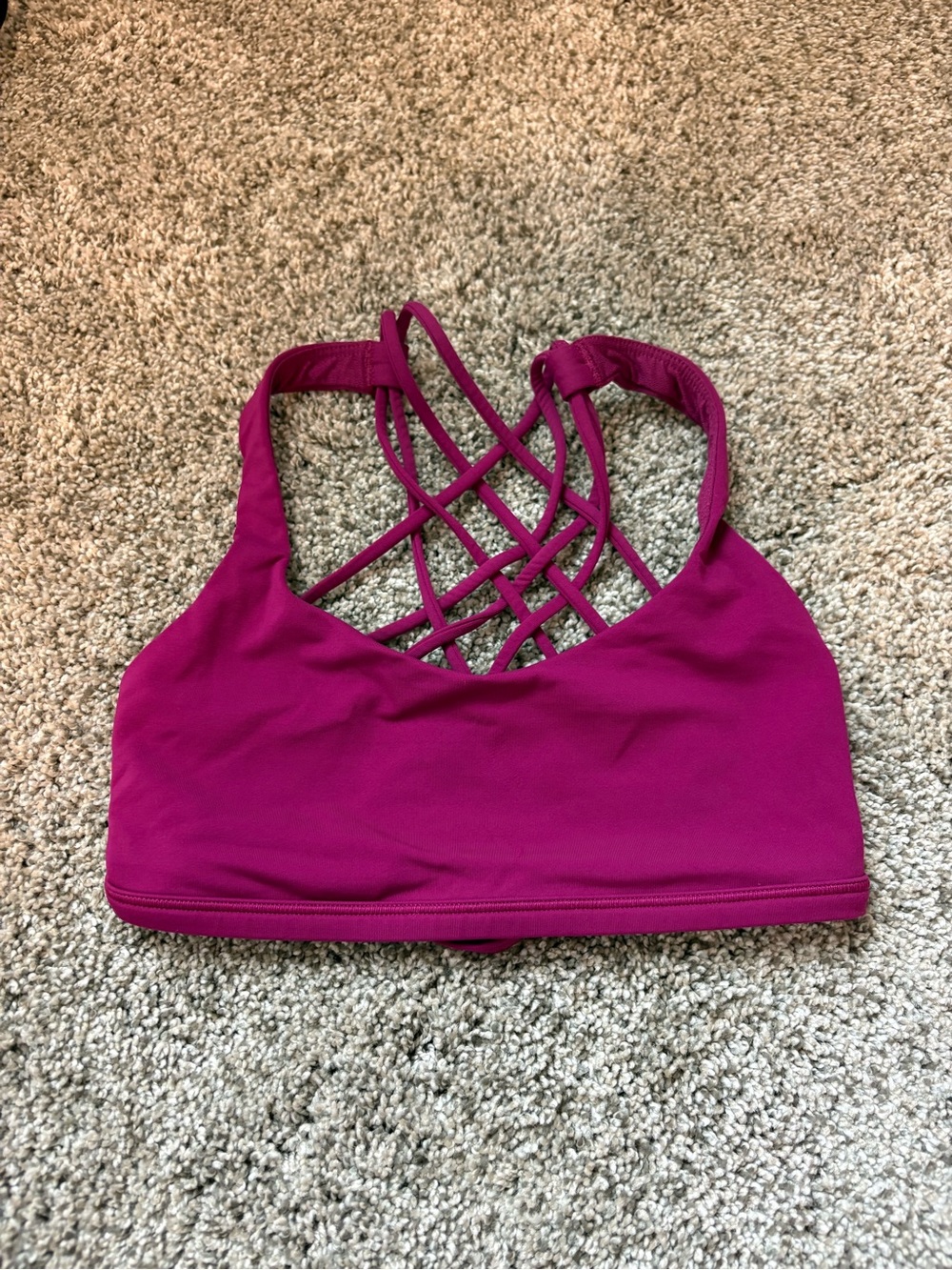 lululemon athletica Magenta Strappy Back Sports Bra 00